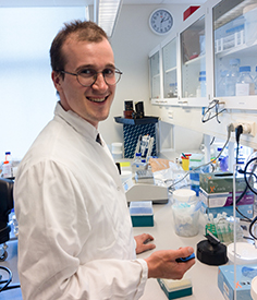 William Wajn in the laboratory